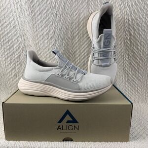 ALIGN Theora White Light Grey Lace Up Athletic Sneakers Shoes Women's Size 9